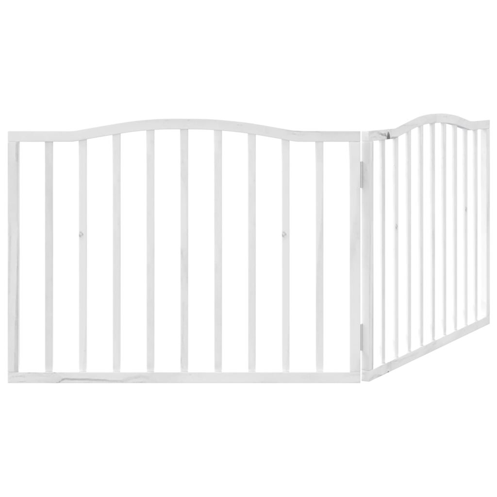 Dog Gate Foldable 2 Panels White 160 cm Poplar Wood