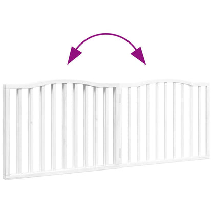 Dog Gate Foldable 2 Panels White 160 cm Poplar Wood