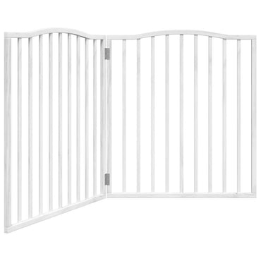 Dog Gate Foldable 2 Panels White 160 cm Poplar Wood