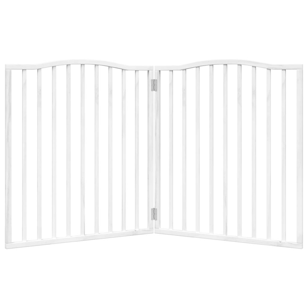 Dog Gate Foldable 2 Panels White 160 cm Poplar Wood