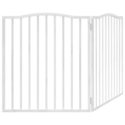 Dog Gate Foldable 2 Panels White 160 cm Poplar Wood