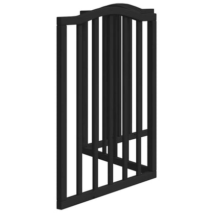 Dog Gate Foldable 3 Panels Black 150 cm Poplar Wood