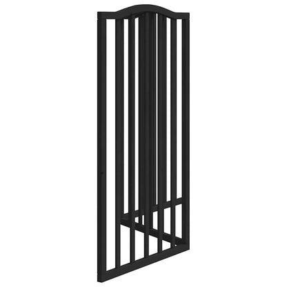 Dog Gate Foldable 3 Panels Black 150 cm Poplar Wood