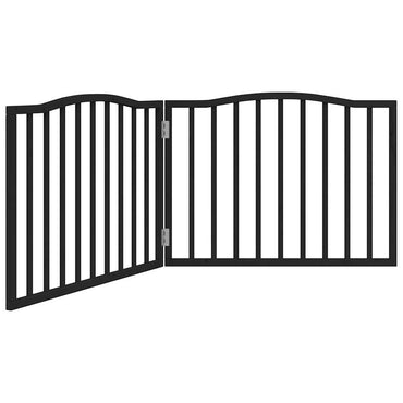 Dog Gate Foldable 2 Panels Black 160 cm Poplar Wood