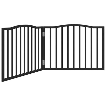 Dog Gate Foldable 2 Panels Black 160 cm Poplar Wood