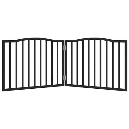 Dog Gate Foldable 2 Panels Black 160 cm Poplar Wood