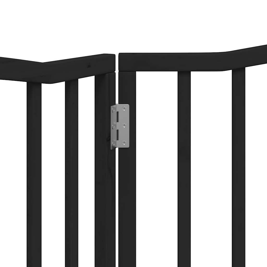 Dog Gate Foldable 2 Panels Black 160 cm Poplar Wood