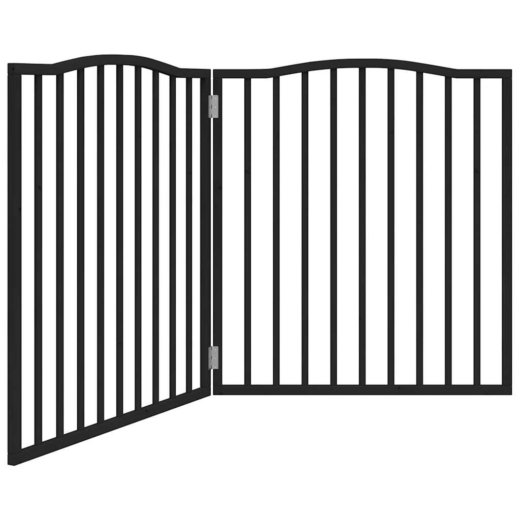 Dog Gate Foldable 2 Panels Black 160 cm Poplar Wood