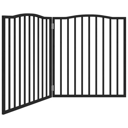 Dog Gate Foldable 2 Panels Black 160 cm Poplar Wood