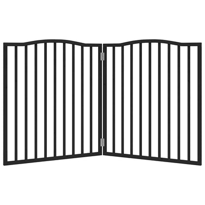 Dog Gate Foldable 2 Panels Black 160 cm Poplar Wood