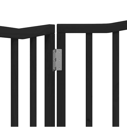 Dog Gate Foldable 2 Panels Black 160 cm Poplar Wood