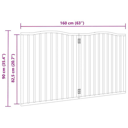 Dog Gate Foldable 2 Panels Black 160 cm Poplar Wood