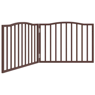 Dog Gate Foldable 2 Panels Brown Oak 160 cm Poplar Wood