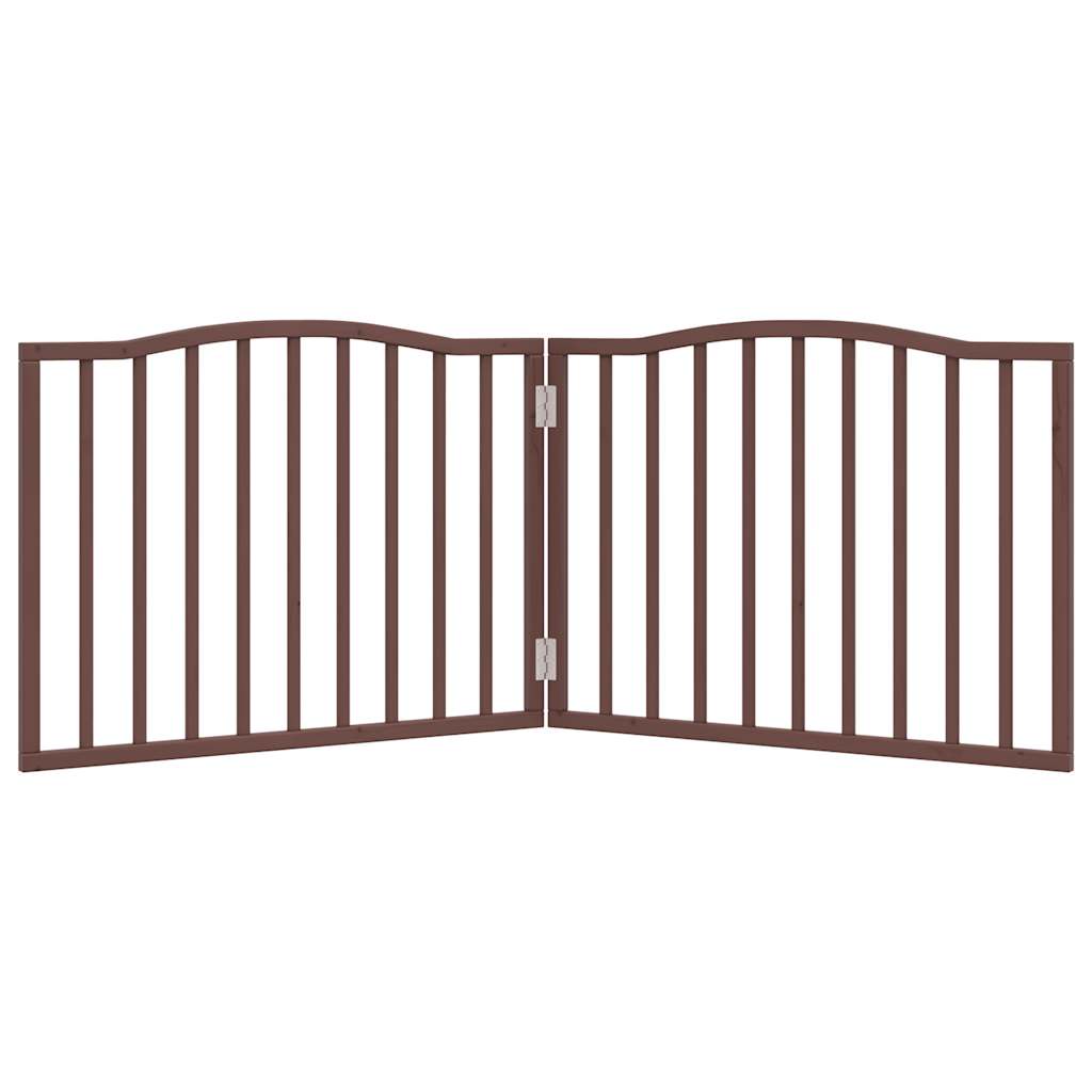 Dog Gate Foldable 2 Panels Brown Oak 160 cm Poplar Wood