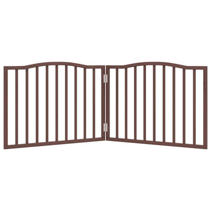 Dog Gate Foldable 2 Panels Brown Oak 160 cm Poplar Wood