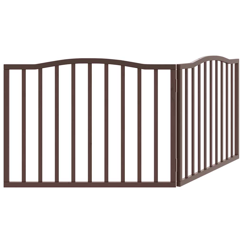 Dog Gate Foldable 2 Panels Brown Oak 160 cm Poplar Wood