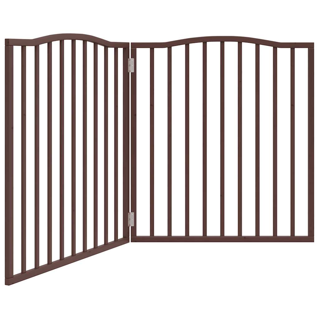 Dog Gate Foldable 2 Panels Brown Oak 160 cm Poplar Wood