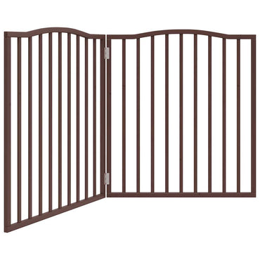 Dog Gate Foldable 2 Panels Brown Oak 160 cm Poplar Wood