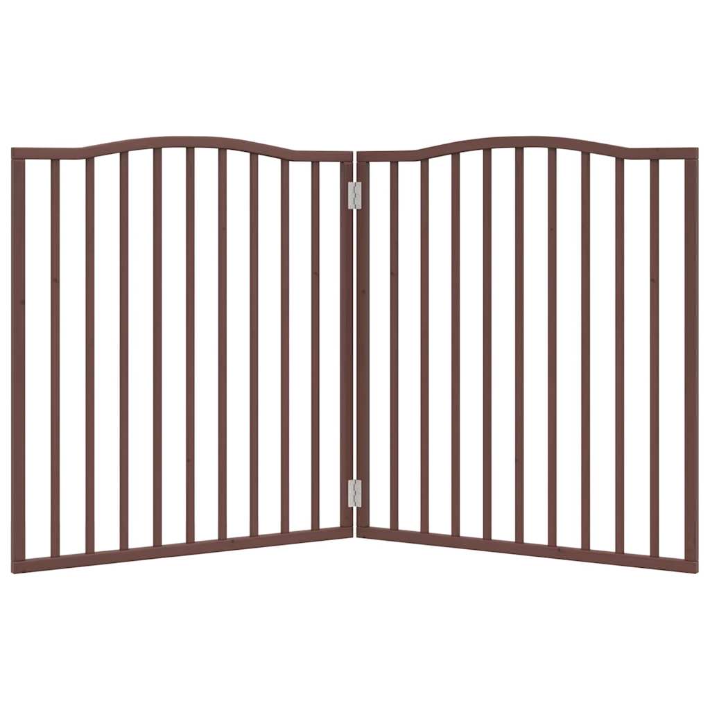 Dog Gate Foldable 2 Panels Brown Oak 160 cm Poplar Wood