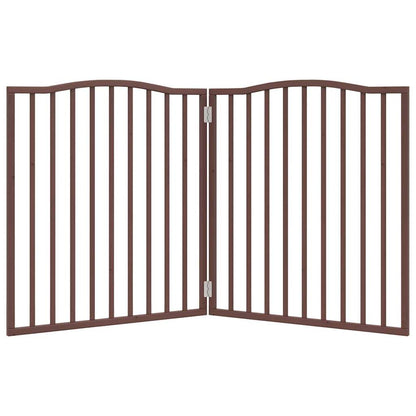 Dog Gate Foldable 2 Panels Brown Oak 160 cm Poplar Wood