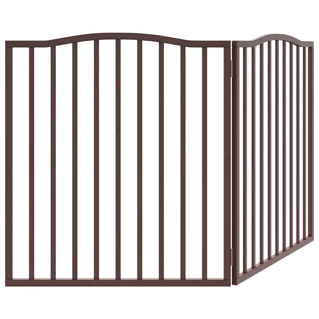 Dog Gate Foldable 2 Panels Brown Oak 160 cm Poplar Wood