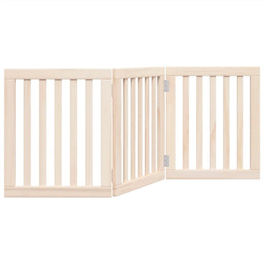 Dog Gate Foldable 3 Panels 150 cm Poplar Wood