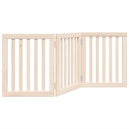 Dog Gate Foldable 3 Panels 150 cm Poplar Wood