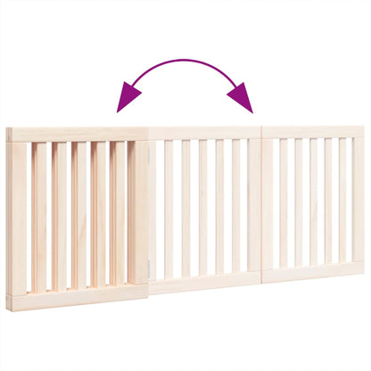 Dog Gate Foldable 3 Panels 150 cm Poplar Wood