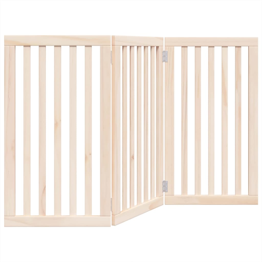 Dog Gate Foldable 3 Panels 150 cm Poplar Wood