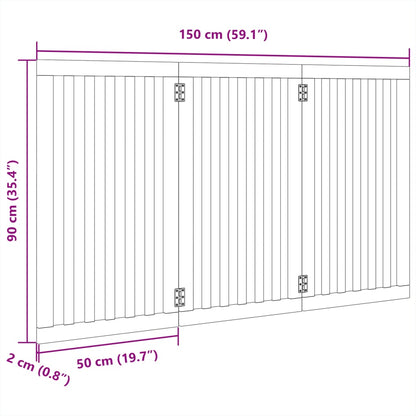 Dog Gate Foldable 3 Panels 150 cm Poplar Wood