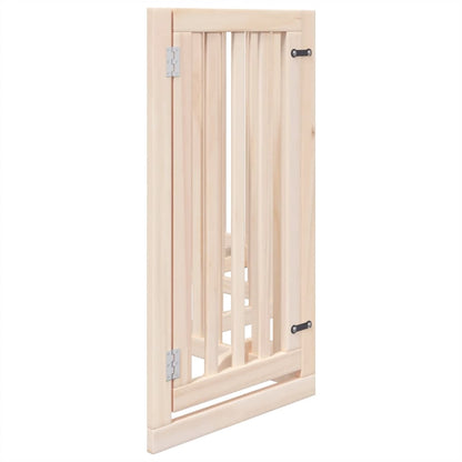 Dog Gate with Door Foldable 6 Panels 300 cm Poplar Wood