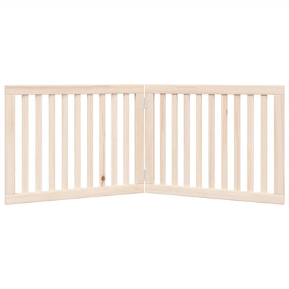 Dog Gate Foldable 2 Panels 160 cm Poplar Wood