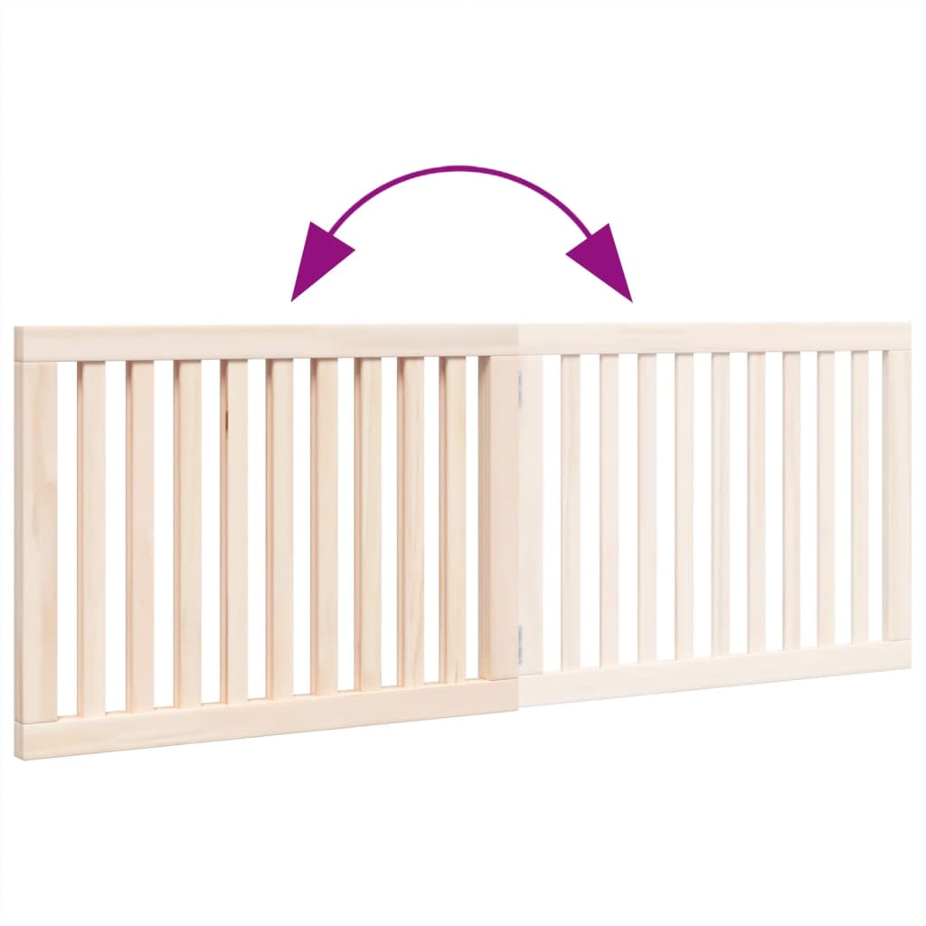 Dog Gate Foldable 2 Panels 160 cm Poplar Wood