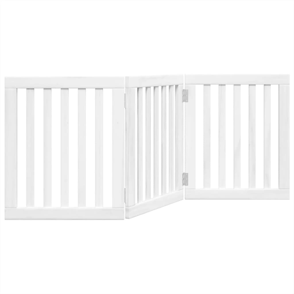 Dog Gate Foldable 3 Panels White 150 cm Poplar Wood