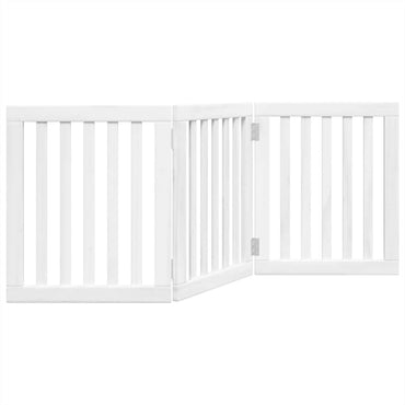 Dog Gate Foldable 3 Panels White 150 cm Poplar Wood