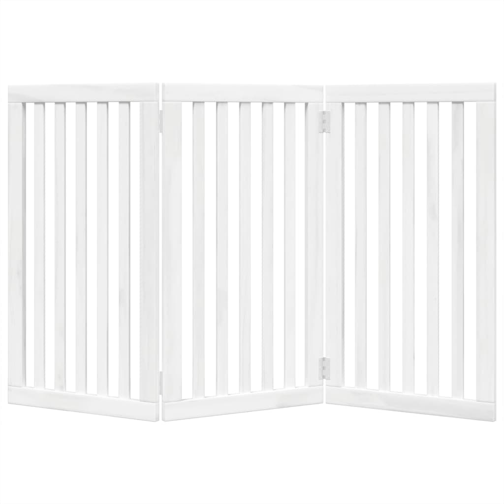 Dog Gate Foldable 3 Panels White 150 cm Poplar Wood