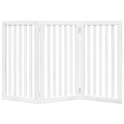 Dog Gate Foldable 3 Panels White 150 cm Poplar Wood