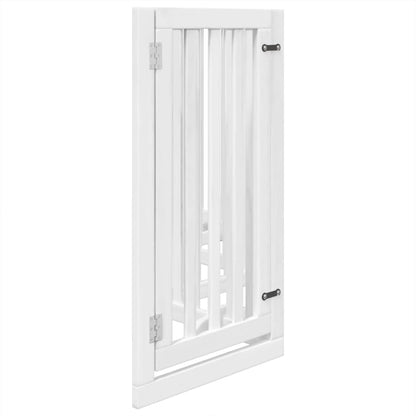 Dog Gate with Door Foldable 6 Panels White 300 cm Poplar Wood