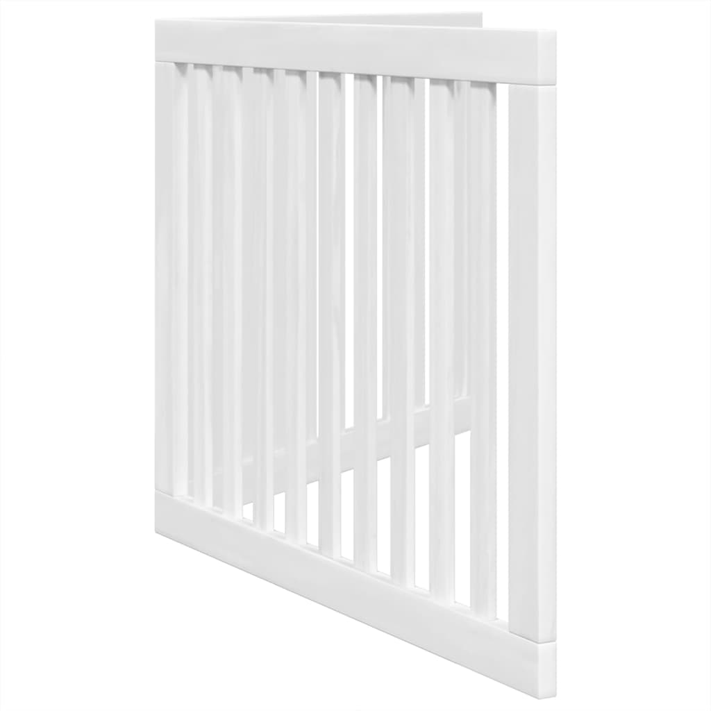 Dog Gate Foldable 2 Panels White 160 cm Poplar Wood