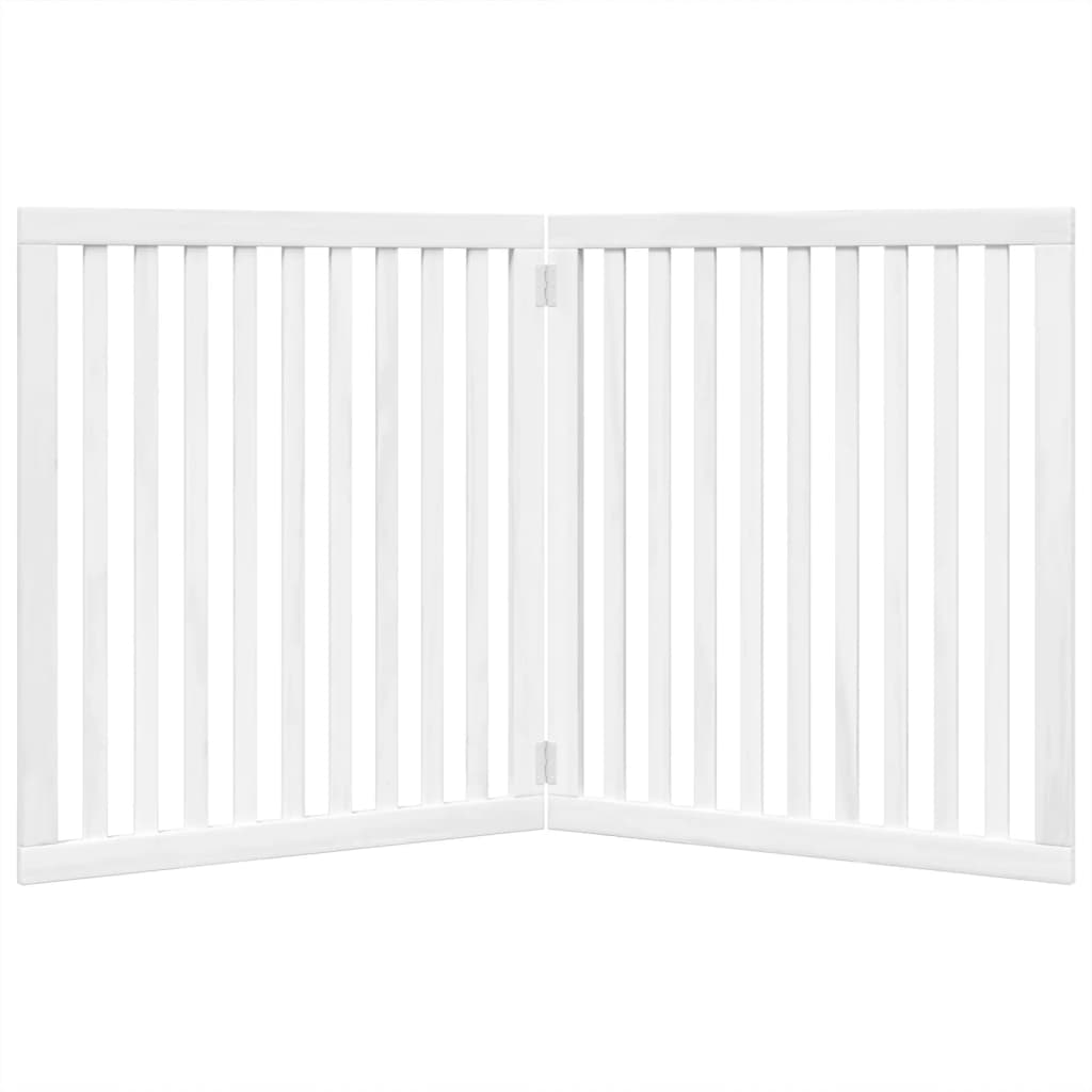 Dog Gate Foldable 2 Panels White 160 cm Poplar Wood