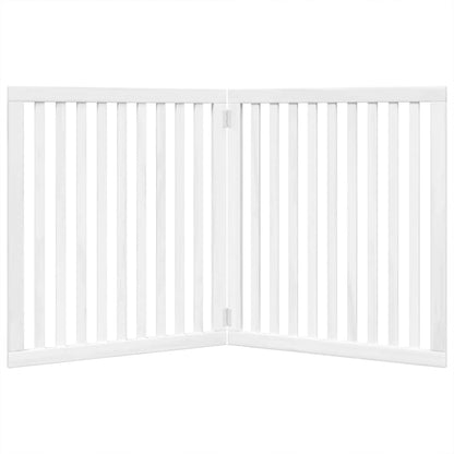 Dog Gate Foldable 2 Panels White 160 cm Poplar Wood