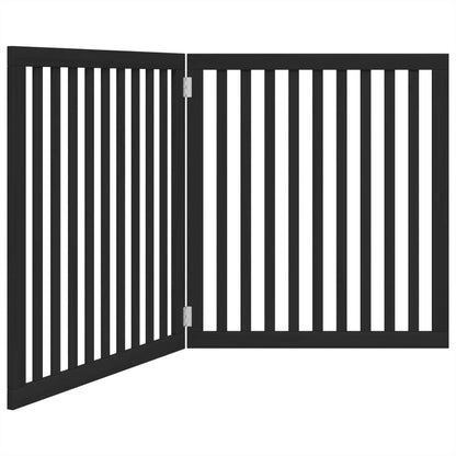 Dog Gate Foldable 2 Panels Black 160 cm Poplar Wood