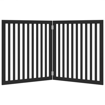 Dog Gate Foldable 2 Panels Black 160 cm Poplar Wood