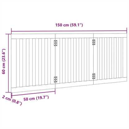 Dog Gate Foldable 3 Panels Brown 150 cm Poplar Wood