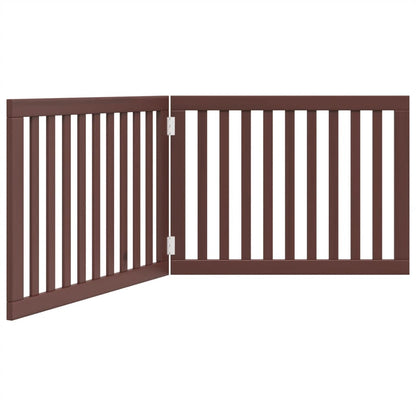 Dog Gate Foldable 2 Panels Brown 160 cm Poplar Wood