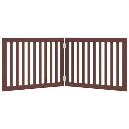 Dog Gate Foldable 2 Panels Brown 160 cm Poplar Wood