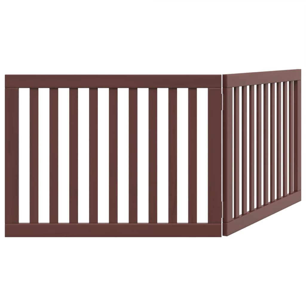 Dog Gate Foldable 2 Panels Brown 160 cm Poplar Wood