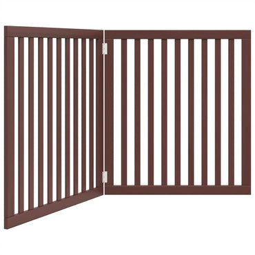 Dog Gate Foldable 2 Panels Brown 160 cm Poplar Wood