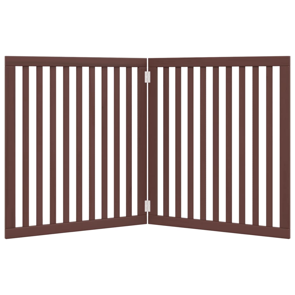 Dog Gate Foldable 2 Panels Brown 160 cm Poplar Wood