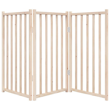 Dog Gate Foldable 3 Panels 150 cm Solid Wood Fir